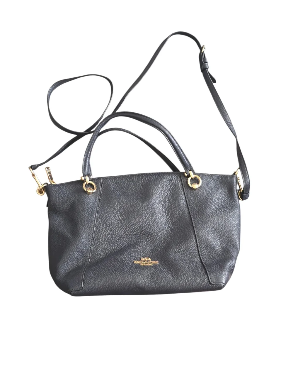 Coach Kacey C6229 Navy Blue Pebbled Leather Crossbody Bag Purse